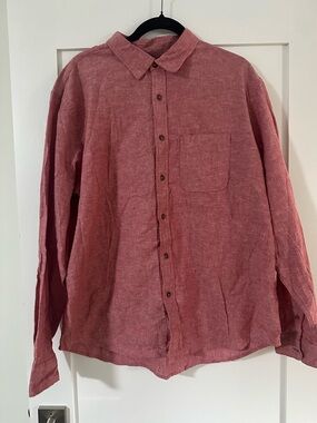 3 Old Navy Men's Button-Down Shirts in Dusty Rose, Dark Green & Beige Size XL